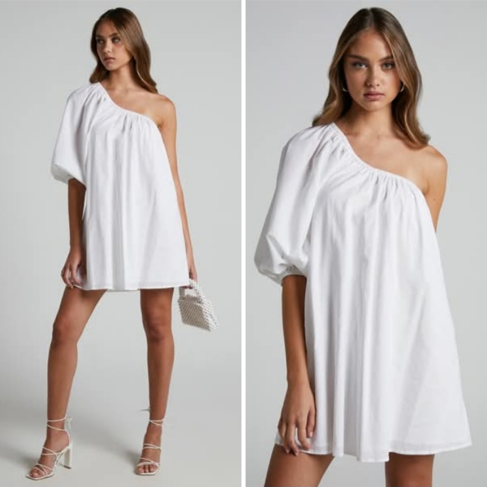 Elegant White Showpo One Shoulder Large Dress